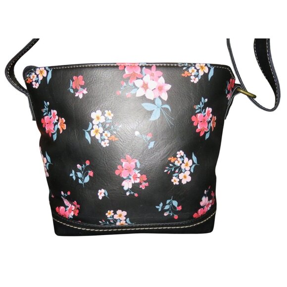 b.o.c Born Brierly Black Floral Vegan Leather Crossbody Gorgeous bag! - Picture 2 of 11